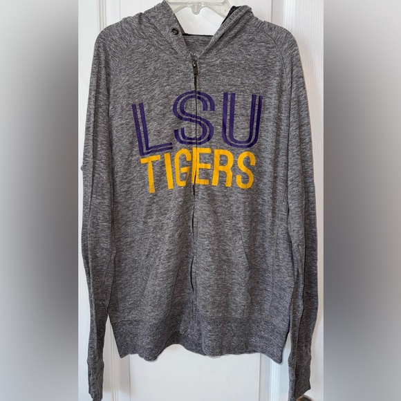 VTG LSU TIGERS Gray Zip Up Jacket - Picture 1 of 8